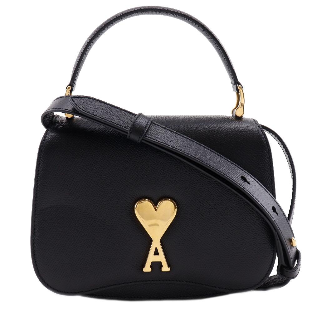 

Ami Paris 2WAYShoulder Handbag black leather Women Used