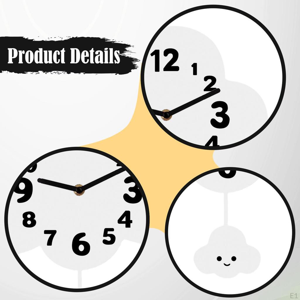 Wall Clock Ornament Silent Acrylic Home Decoration Pendulum Decorative for Kitchen Indoor