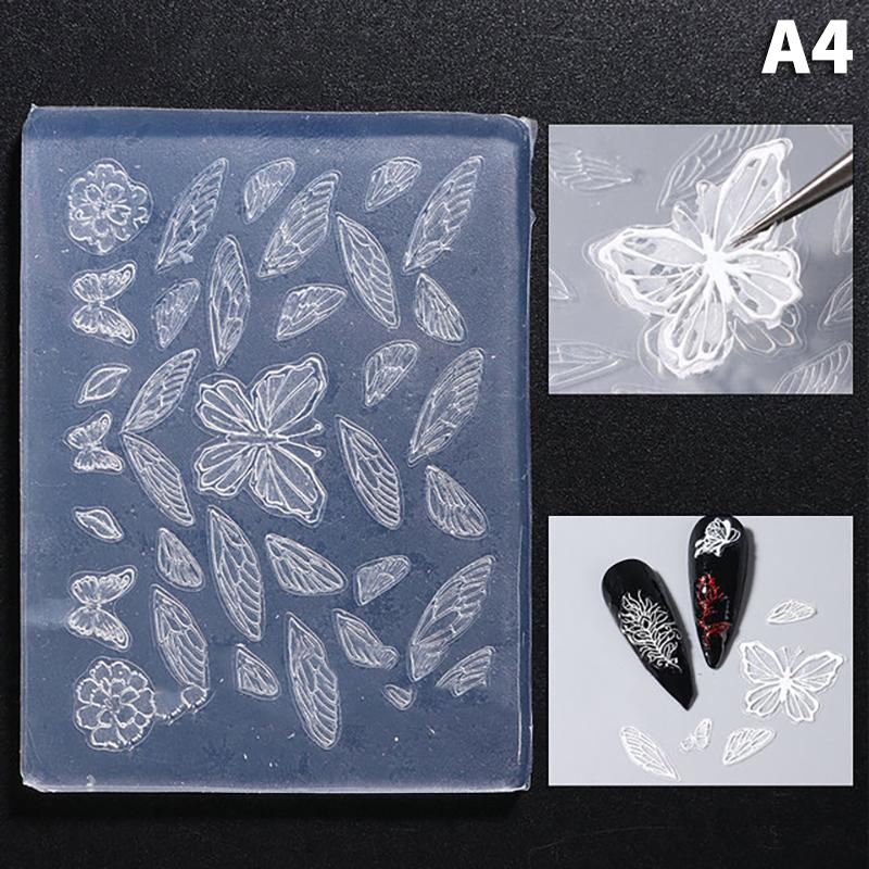 1PC 3D Silicone Mold For Nail Art Design Relief Lily Of The Valley Flower Nail Parts Manicure Templates Plates Tools Accessories