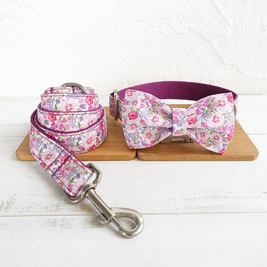 MUTTCO Bow Tie Dog Collar & Leash Combo - UDC-049 Small