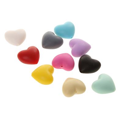 Silicone Teething Necklace Bead BabyTeether Heart-shaped-Multicolor