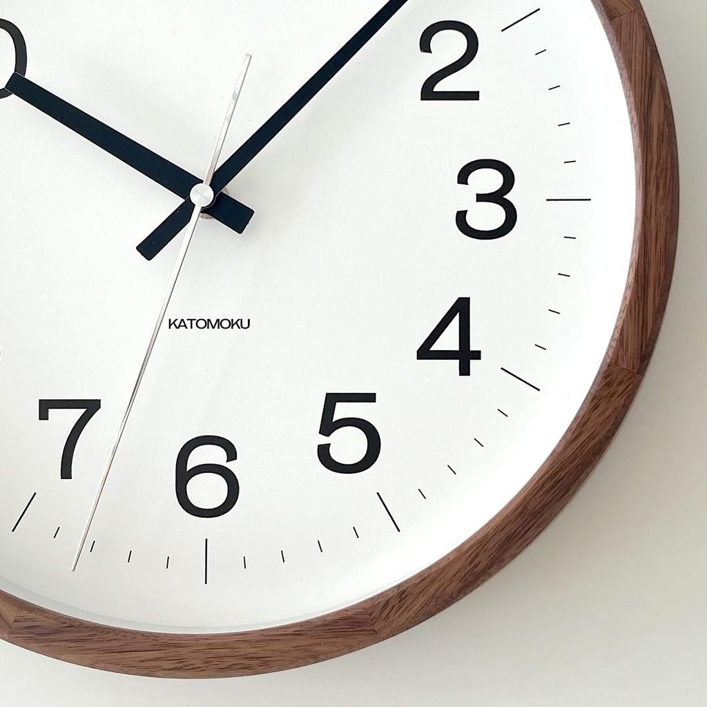 KATOMOKU muku clock 16 Walnut Wall Continuous Second 30cm Diameter km-113WA Clock, Hand, (Quartz Clock)