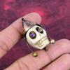 Howlite Pendant Titanium Bead Eyes & Skull Bone Face Pendant Copper Wire Wrapped Gemstone Jewelry