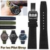 Nylon Canvas Watchband for IWC PILOT Portugal Fabric Watch Strap 20mm 21mm 22mm Bracelet Black Armygreen Blue Cowhide Wrist Belt