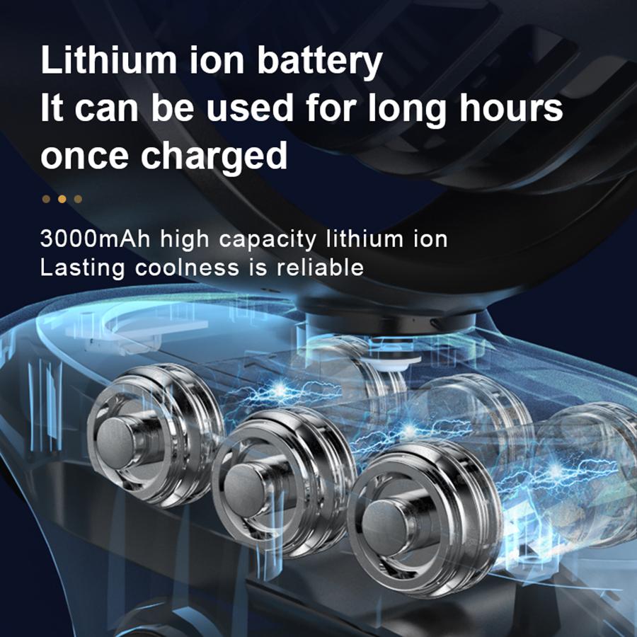 2024 New LED Digital Display Rechargeable Clip Fan Portable Fan Air Conditioner with Night Light Perfect for Student Dormitory