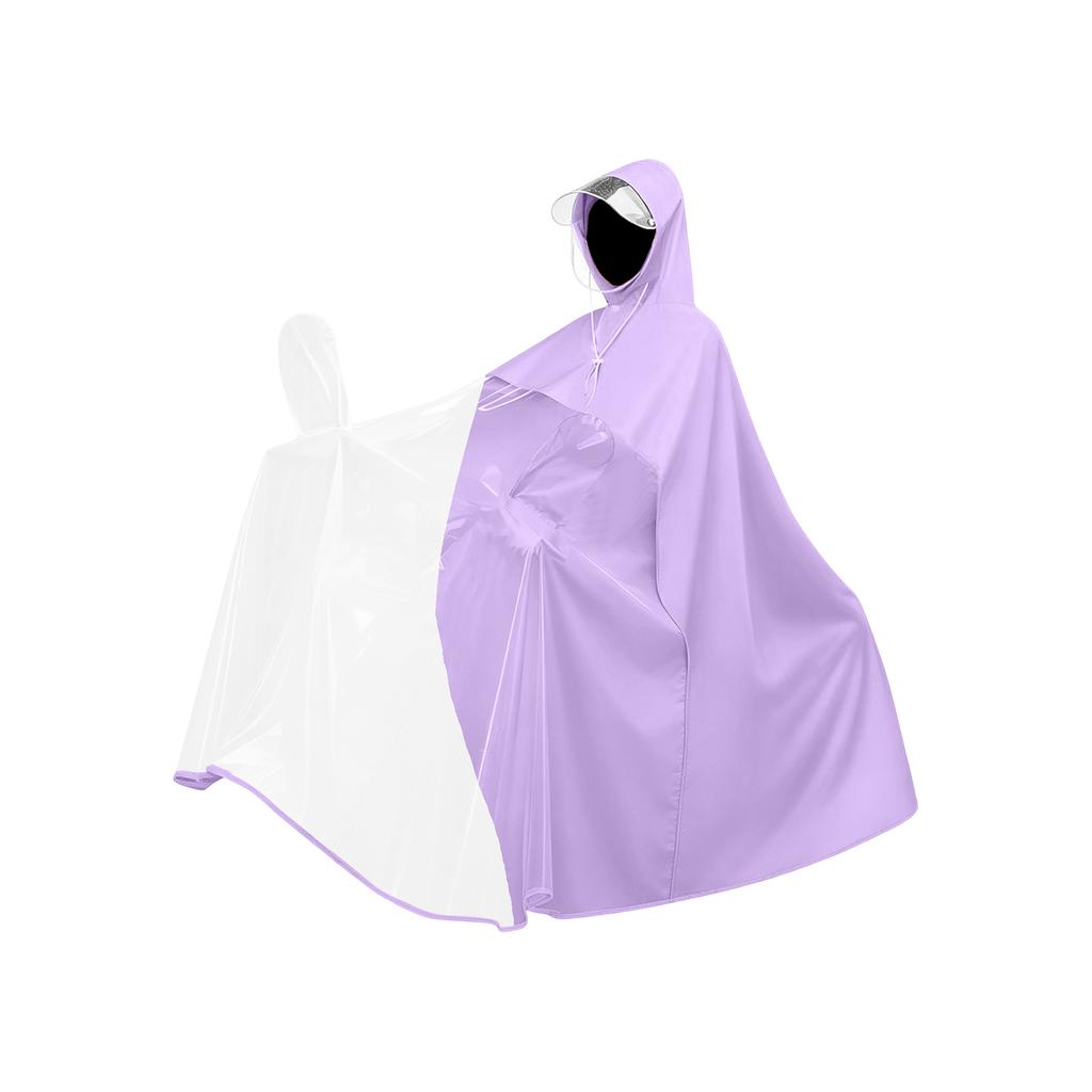 Full Body Electric Bike Raincoat for Parent and Child with Thickened Enlarged Rainproof Hood and Extended Front Panel for Storm Protection