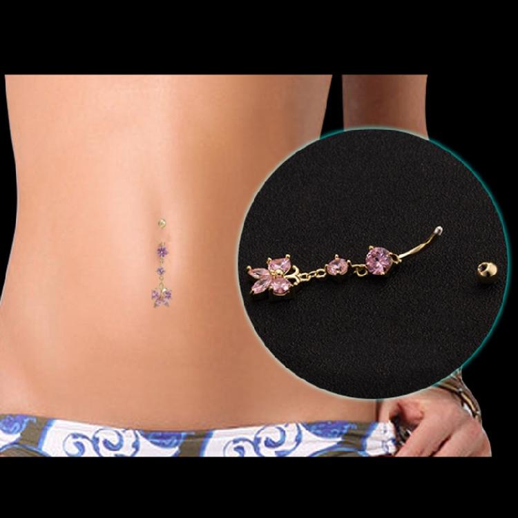 Bauchnabelringe Bauchnabelpiercing Stäbe für Schmetterlingsglocke Bauchnabelpiercing Stange Piercing