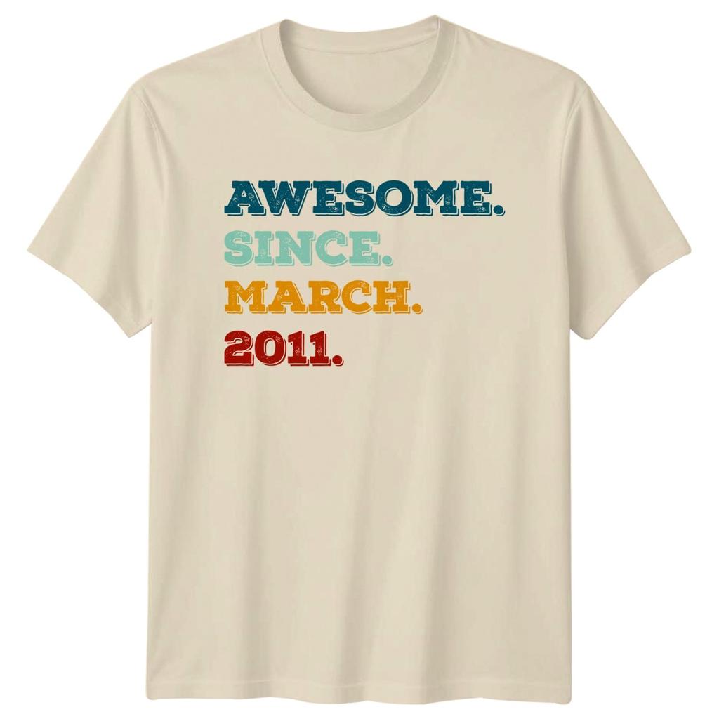 Awesome Since March 2011 TShirt March Birth Month Birthday