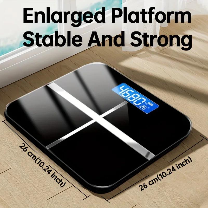 Intelligente Badezimmerwaage 400 lbs Hohe Tragkraft, Präzise Digitale KörpergewichtswaageTemperaturanzeige für Heim-, Wohnheim- und Fitnessgebrauch