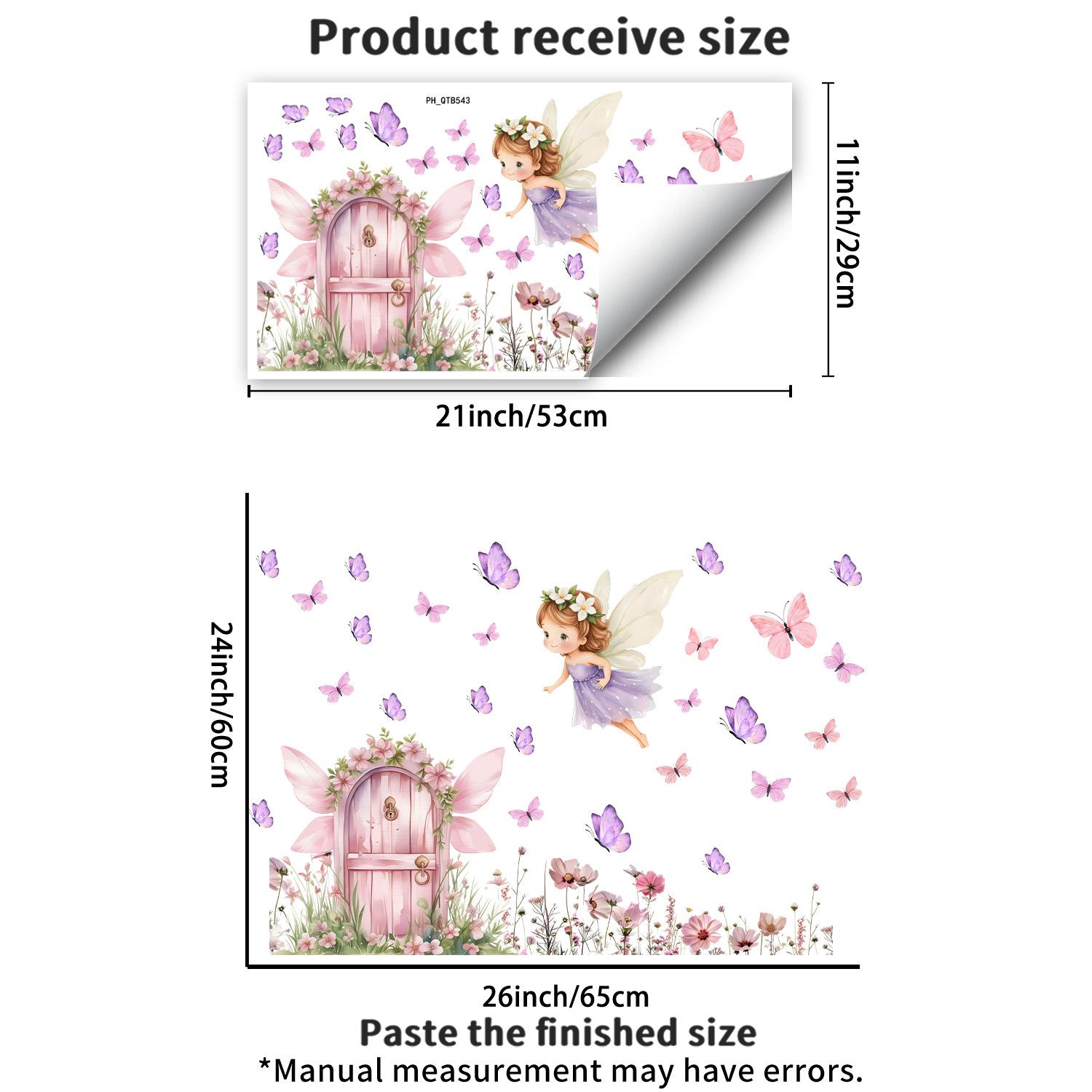 

Cartoon Flower Fairy Butterfly Bedroom Living Room Study Room Decoration Beautification Wall Stickers