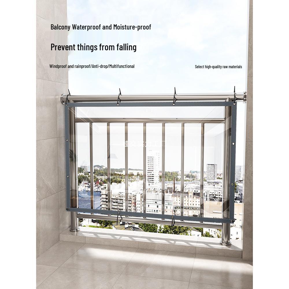 Rainproof Balcony Curtain: Drip Prevention, Sunshade, Clothes Drying, Waterproof Cover, Windproof Window Shield