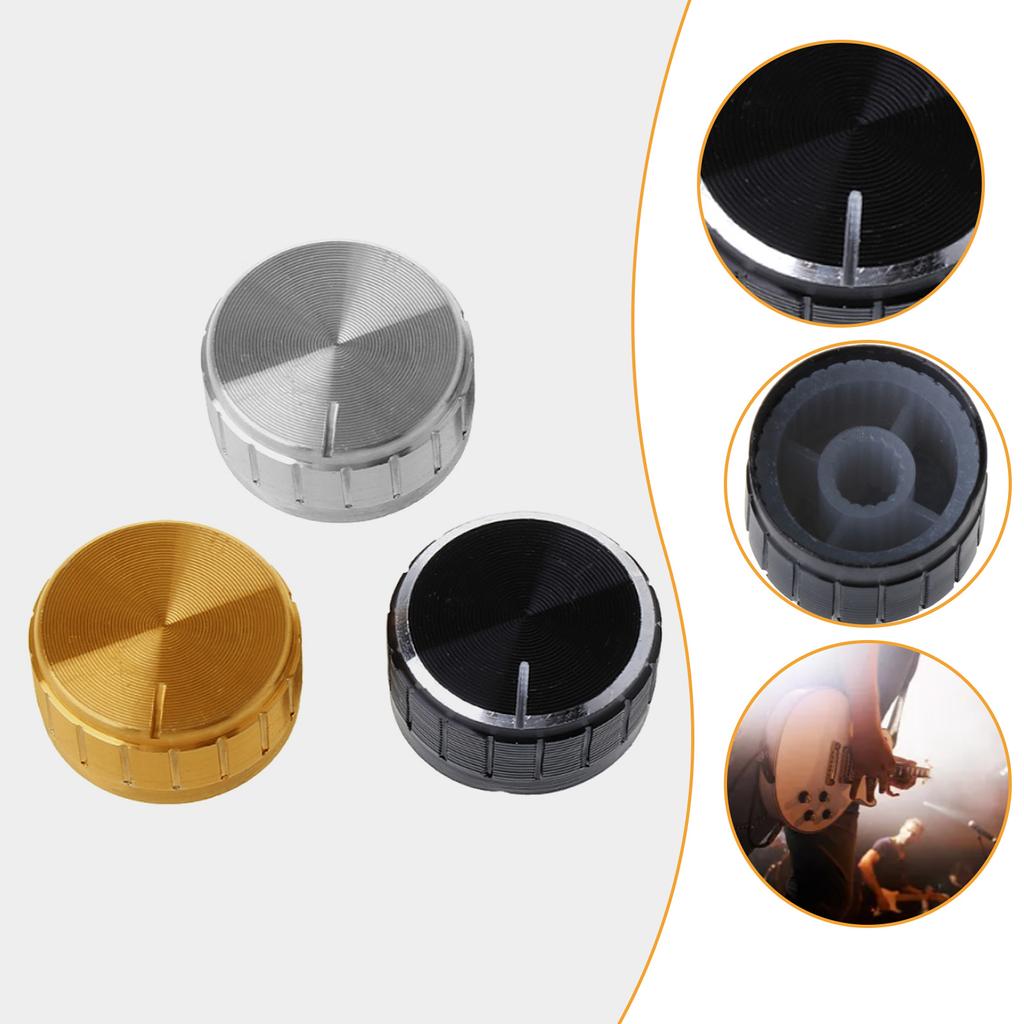 10Pcs Aluminum Alloy Potentiometer Control Knob Guitar Volume Control Knob 6mm Shaft Hole Amplifier Knob Easy To Install