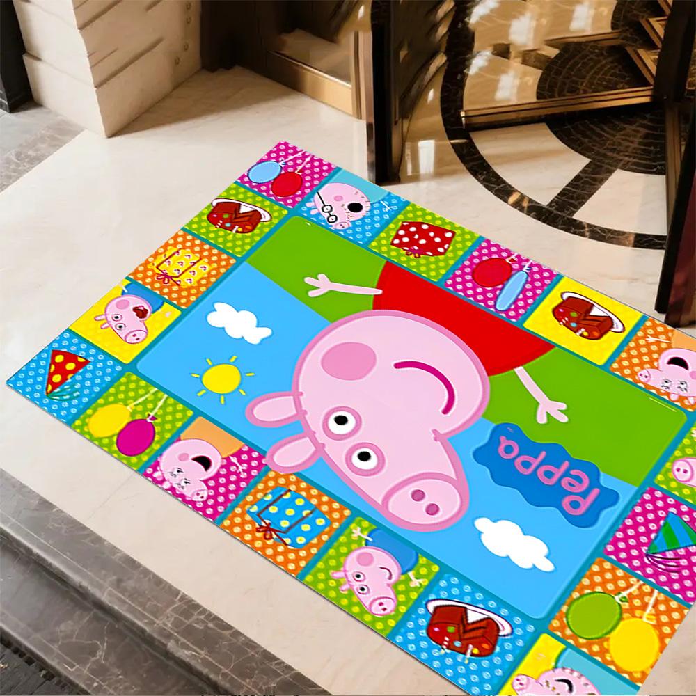 Peppa Pig's Colorful World Floor Rug Office Rug Design for Entryway Foyer Game Room Playrooms Antislip Carpet Office home decor