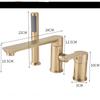 Brushed Gold Bathtub Faucet Widespread Bathtub Sink Mixer Tap black Brass Bathroom Bath Shower Faucet with Hand shower Head