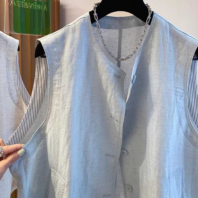 Vesta pro ženy Univerzální Bez rukávů Podšitá Vesta Ležérní Retro Volná Bez rukávů Blazer Vesta Top
