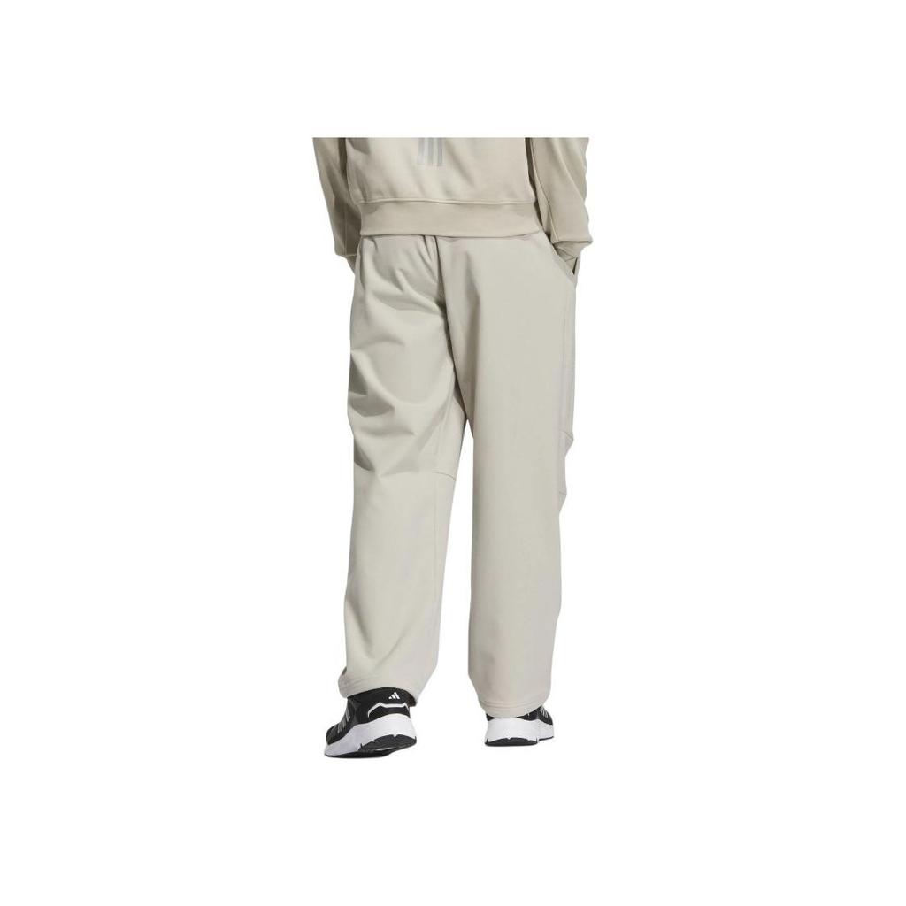 Adidas FW24 Straight Leg Woven Lace-Up Breathable Sports Pants Men Pants Light-Sesame Earth-Gray JX1785