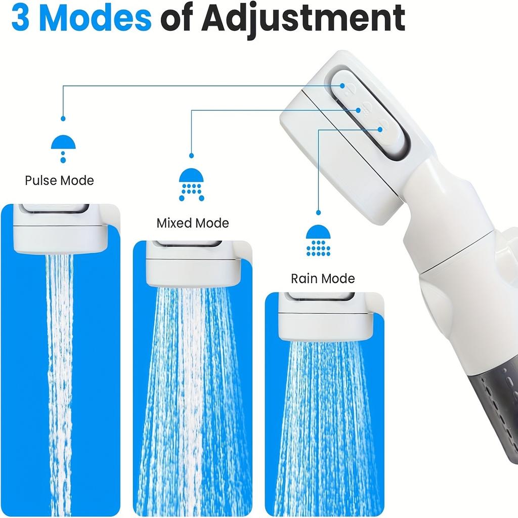 Upgraded Portable Camping Shower Pump Rechargeable 4000mAh Digital Display Electric Shower Beach Dormitory with Hose And Hook