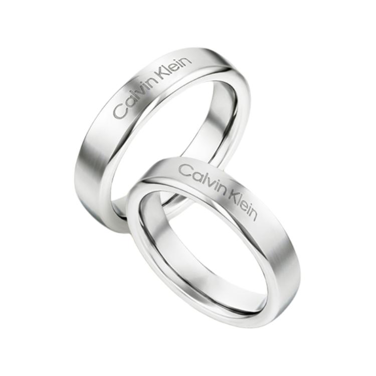

Calvin Klein Fashion Minimalist Letter Versatile Steel Ring Unisex rings LX000383|384|377|378 Steel LX000383 C(54)