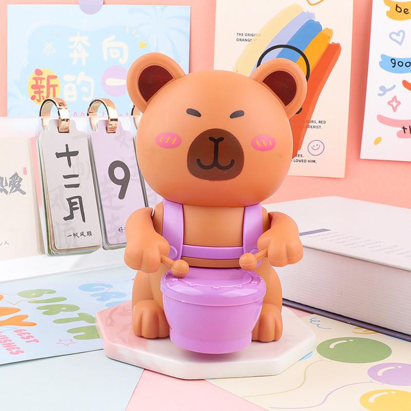 Drumming Capybara Clockwork Toy With Plastic Parts For Development Cognitive