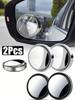 2Pcs 360 Degree Adjustable Round Car Blind Spot Mirror, Wide Angle Convex Rearview Auxiliary Mirror