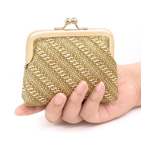 Mini Bærbar Myntpung Faux Skinn Kyss Lås Vekslepose Flerbruks Nøkler