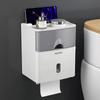 Toilet Tissue Box Waterproof Punch-free Toilet Paper Toilet Paper Rack Toilet Wall-mounted Paper Box Paper Roll