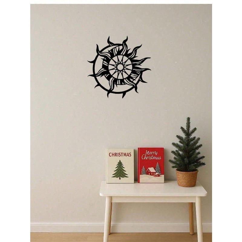 Sunburst Solar System Wall Art Modern 2D Metal Planet Sculpture Space Galaxy Decor Gift