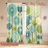Set Of 2 Modern Flat Printing Curtains Without Rod Floral Pattern Soft Colors Fashionable Curtainments During Saint Curtain Polyester