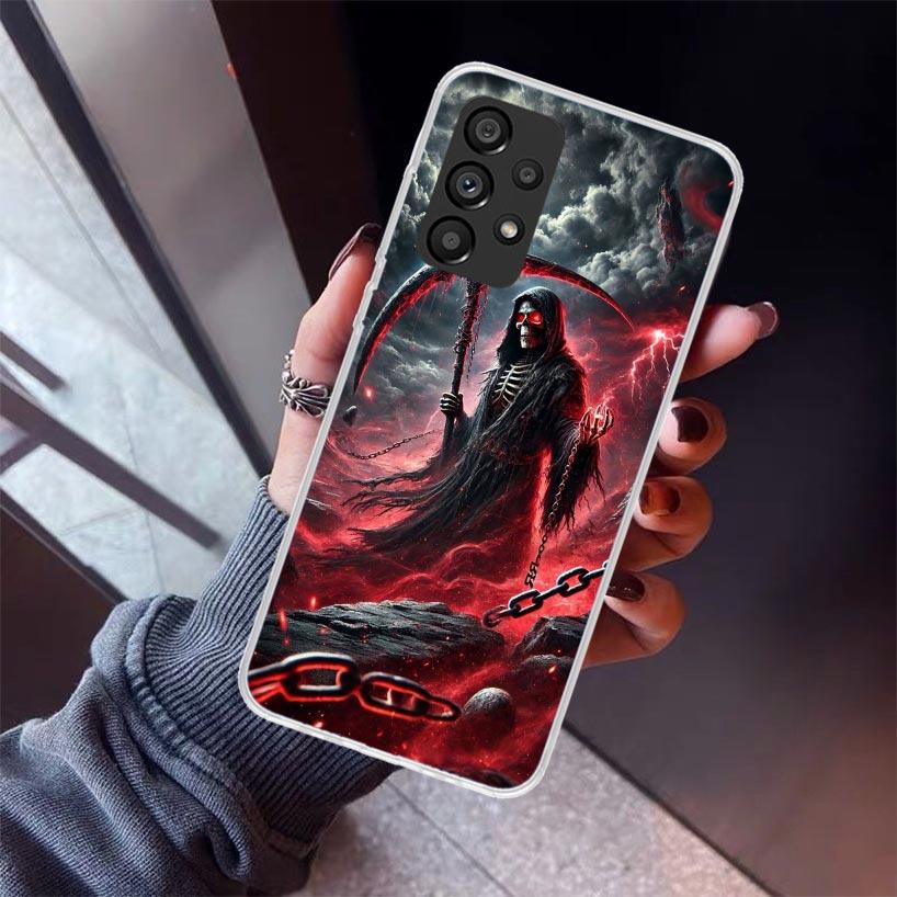 Death Grim Reaper Skull Scythe Phone Case For Samsung Galaxy A52 A51 A50S A32 A22 A12 A02S A72 A71 A31 A70 A30S Note 20 Ultra 10