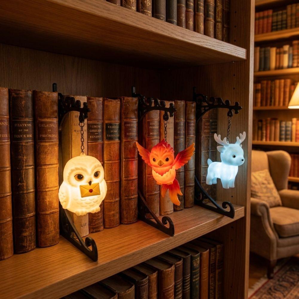 Wrought Iron Owl Bookshelf Lamp Vintage Bookend Shelf Lamp Reading Nook Light  Birthday Gift