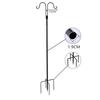 Double Wrought Iron Shepherd's Hook for Outdoor Gardens and Courtyards