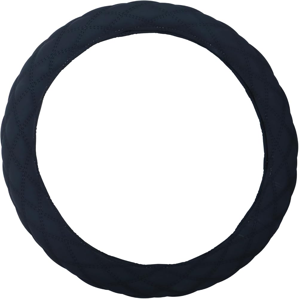 Jet Inoue Fuji Double Stitch Steering Wheel Cover 2LS Nubuck Black with Black Thread 586957