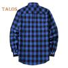 Fall Winter Men Shirt Coat Plaid Print Long Sleeves Chest Pocket Turn-down Collar Single-breasted Loose Contrast Color Jacket