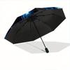 1pc Starry Sky Majesty Lion Pattern Automatic Umbrella is Fashionable and Good-Looking,  Suitable for Travel and Daily UseN087