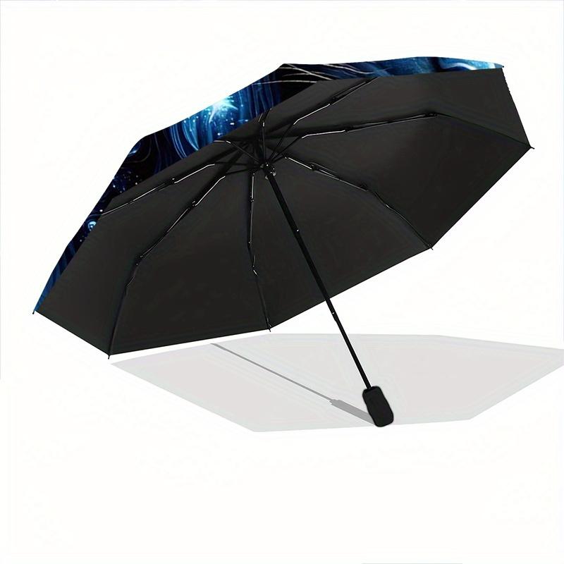 1pc Starry Sky Majesty Lion Pattern Automatic Umbrella is Fashionable and Good-Looking,  Suitable for Travel and Daily UseN087