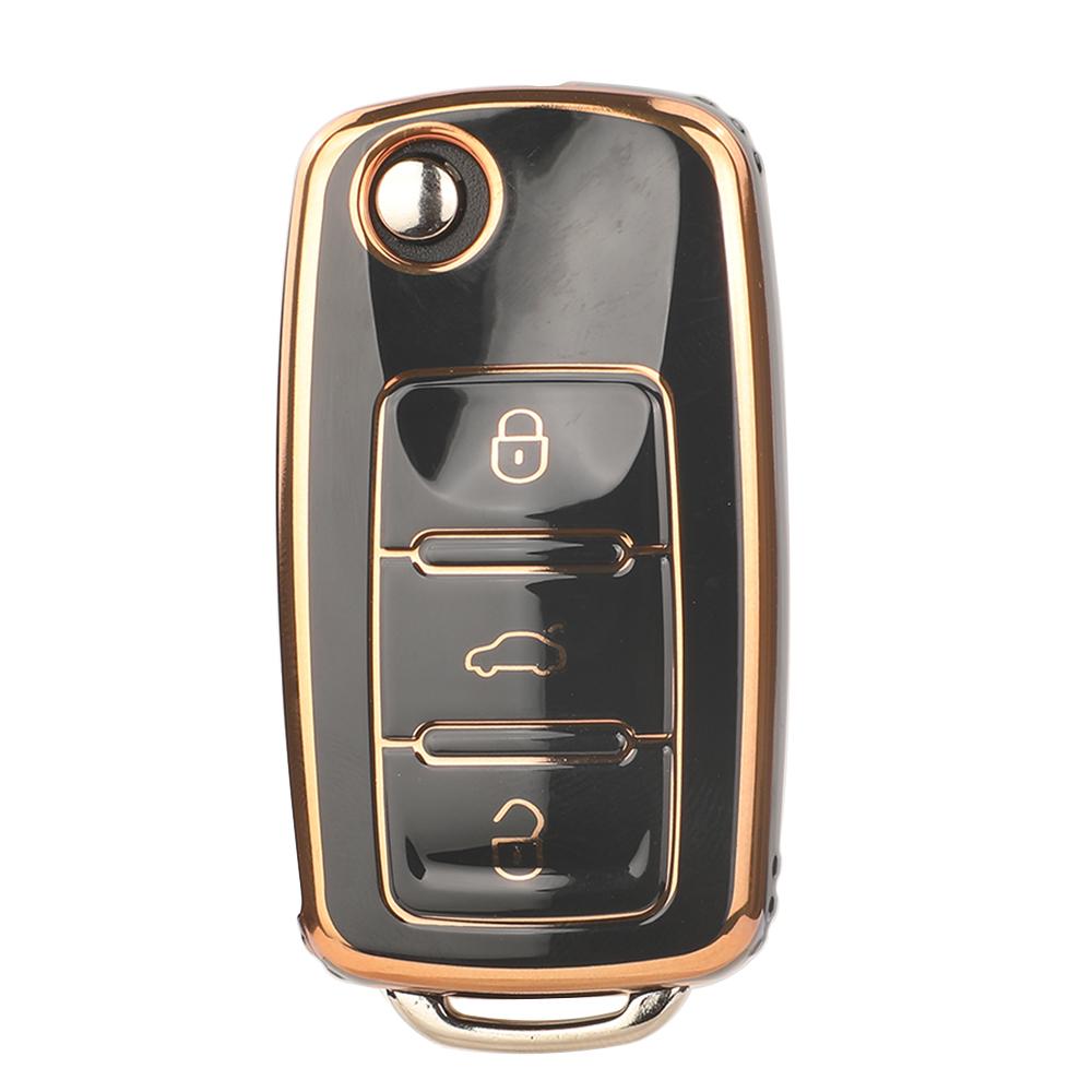 Jingyuqin New Arrival TPU Car Key Case Fob For VW Golf Bora Jetta POLO Passat Skoda Superb Octavia Fabia SEAT Ibiza Leon Procted