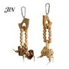Chew Toy for Parrots Wooden Blocks Parrot Toy, Bird with Beads Rattan Balls or No Paint Dried Star Fruits, Cage Accessory Small Medium Cockatiels