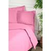 Parure de lit - 1 housse de couette 220 x 240 cm + 2 taies d'oreiller 60 x 60 cm - 100% coton renforcé - Rose