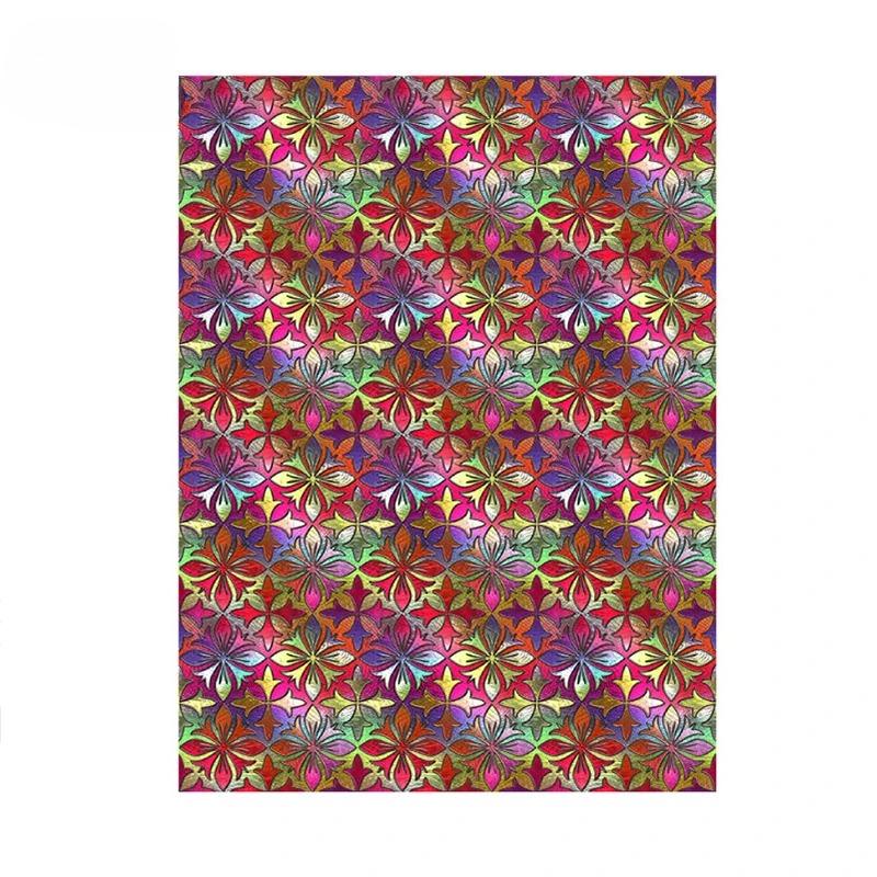 Translucent Self-Adhesive Stained Window Sticker Retro Geometric Pattern Glass Film Home Bathroom Decor Art Privacy Film