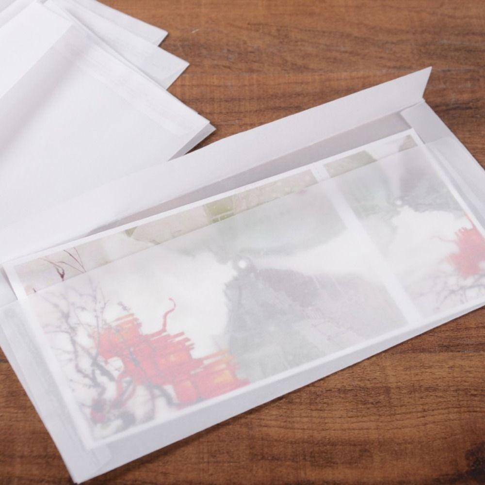 Semi Clear Transparent Envelope Scrub Card Packing Bag Fresh Blessing Thank Envelope  Greeting Card