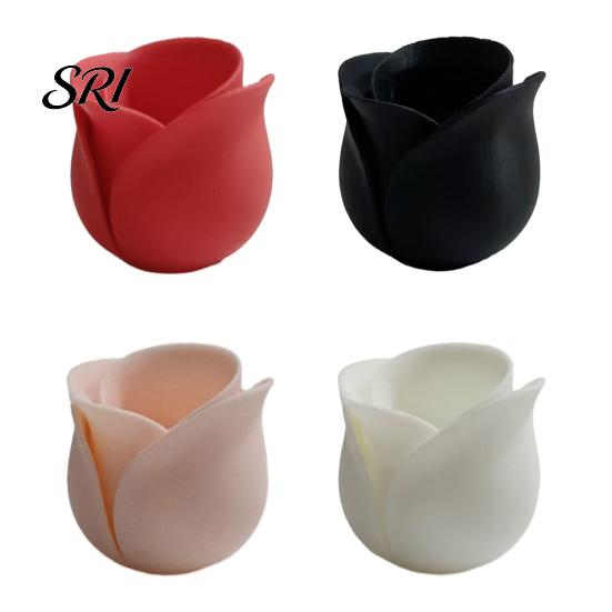 Unique Rose Design Planter 3D Printed Shaped Mini Flower Pot for Succulents Herbs Small Decorative Plant Container Plants Cute Tiny Cactus Office Home