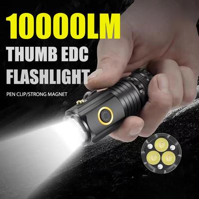 10000LM Mini-Taschenlampe Leistungsstark Typ-C Wiederaufladbar 10000LM Lampe mit Heckmagnet Laterne Starklicht Langstrecken-Taschenlampe