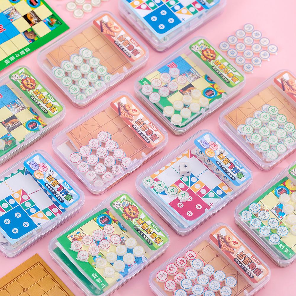 Детская игра Лудо и Мини Карманные Битвы Зверей Мультяшные Шахматы - Образовательная Настольная Игра Подарок AMX1079