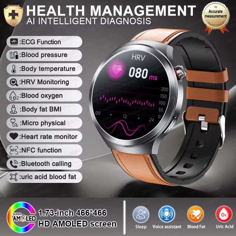 2025 Nový Health Trackr Kyselina močová Krevní lipidy Chytré hodinky Krevní tlak EKG+PPG Hodinky Analýza těla Chytré hodinky Muži Detekce emocí