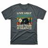 Live Ugly Fake Your Death Angry Opossum Pattern Men Cotton Short Sleeve Tee