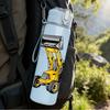 1PC Yellow Excavator Construction Print 750ml Color Plastic Sports Water Bottle Leakproof Flip Straw Lid Suitable for Sports Office Home Use