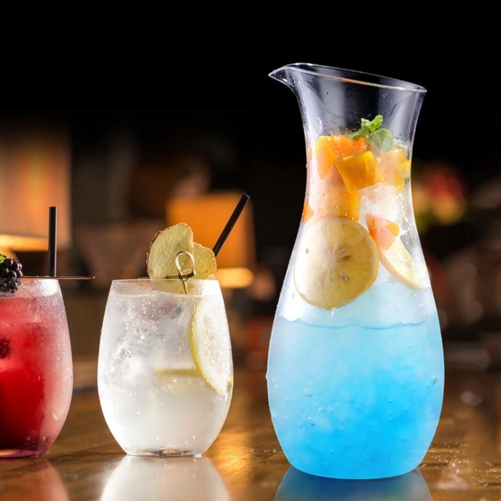 Transparent Juice Bottle Divided Hip Flask Wine Carafe Kettle Beverage Carafe  Fridge