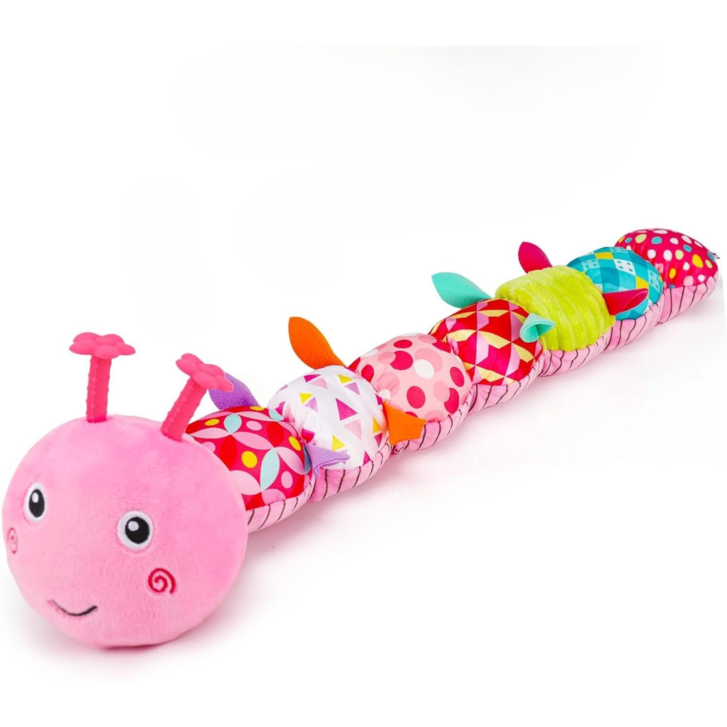 

Baby Toys Musical Stuffed Animals Plush Caterpillar Toy with Crinkle Rattles Tummy Time Sensory Learning Toys for Infant Newborn Essentials Shower розовый