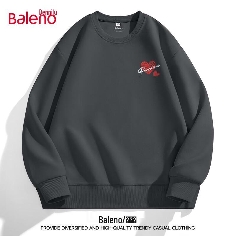 Baleno Unisex Round Neck Knit Sweatshirt with Heart & Letter Print