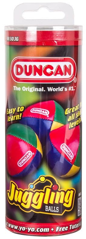 Duncan Juggling Balls of Vinyl Circus Balls with 4 Panel Plastic Beans - [Pack 3] Multicolor, Shells, Design,